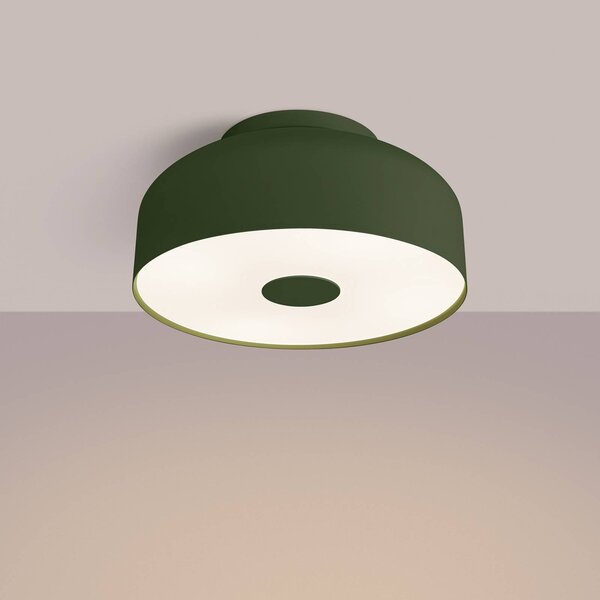 Lampa sufitowa CLARO SOLLUX LIGHTING, możliwość ściemniania, zielony, salon / jadalnia, metal