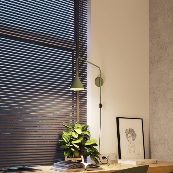 Kinkiet LYS SOLLUX LIGHTING, zielony, salon / jadalnia, metal, skandynawski