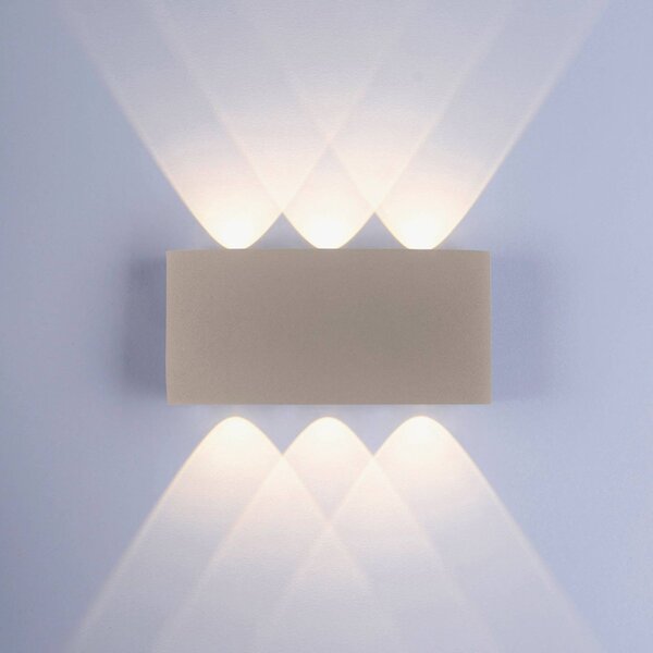 Paul Neuhaus Kinkiet zewnętrzny LED Carlo, kremowy / amber, aluminium, nowoczesny