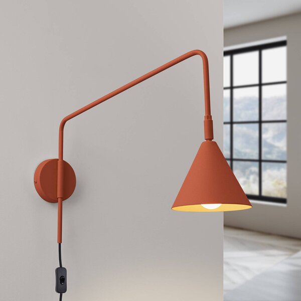 Kinkiet LYS SOLLUX LIGHTING, brązowy / rdzawy, salon / jadalnia, metal, skandynawski