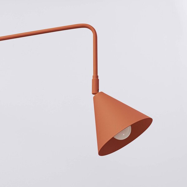 Kinkiet LYS SOLLUX LIGHTING, brązowy / rdzawy, salon / jadalnia, metal, skandynawski