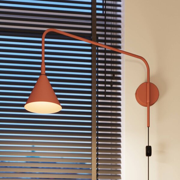 Kinkiet LYS SOLLUX LIGHTING, brązowy / rdzawy, salon / jadalnia, metal, skandynawski