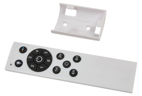 Wentylator sufitowy LED Lucande Kayu, biały/drewniany, DC, 132 cm Kayu, jasne drewno, salon / jadalnia, tworzywo sztuczne, nowoczesny