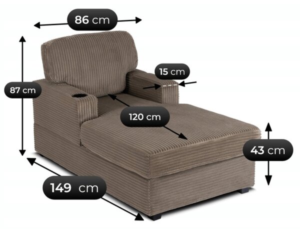 Fotel Wypoczynkowy Sofa NEO Beżowy Sztruksowy Nowoczesny