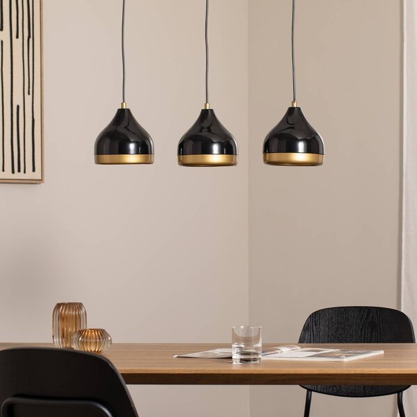 Lampa wisząca Yildo Opviq, możliwość ściemniania, czarny, salon / jadalnia, metal, nowoczesny
