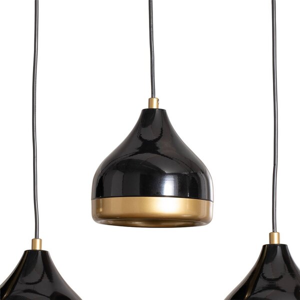 Lampa wisząca Yildo Opviq, możliwość ściemniania, czarny, salon / jadalnia, metal, nowoczesny
