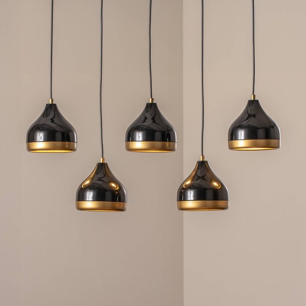 Lampa wisząca Yildo Opviq, możliwość ściemniania, czarny, salon / jadalnia, metal, nowoczesny