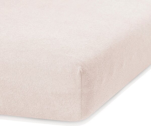 Beżowe prześcieradło frotte z gumką 140x200 cm Ruby – Restilo