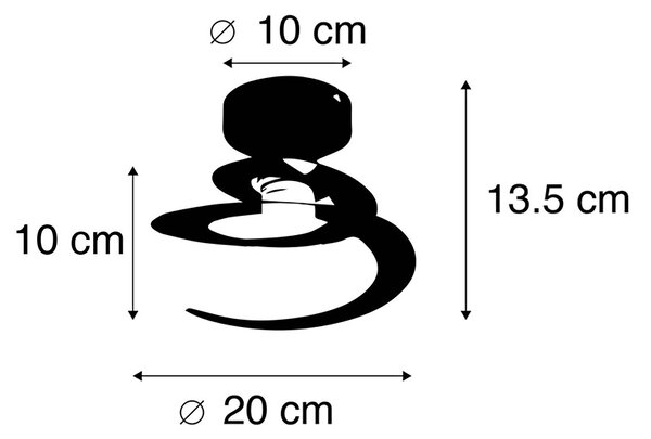 Inteligentna lampa sufitowa z czarnym spiralnym kloszem z Wi-Fi A60 — Scroll Oswietlenie wewnetrzne