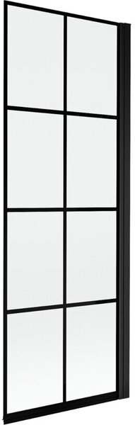 Mexen Mist parawan nawannowy 1-skrzydłowy prawy 70 x 150 cm, czarna kratka, czarny - 8A9-070-001-70-77-P