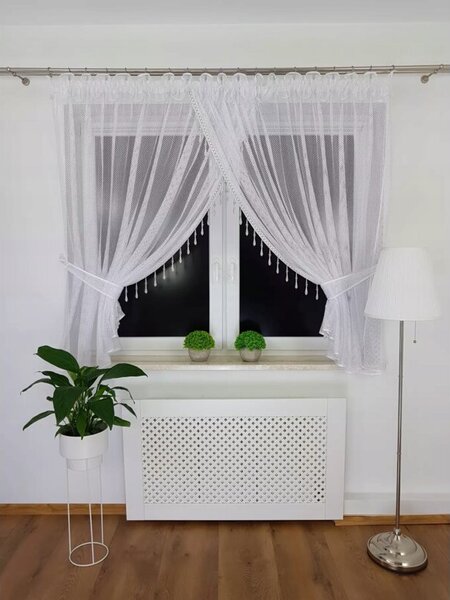 Firana siateczkowa z koralikami 400x150 cm