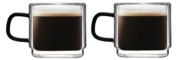Szklane kubki zestaw 2 szt. na espresso 80 ml Carbon – Vialli Design