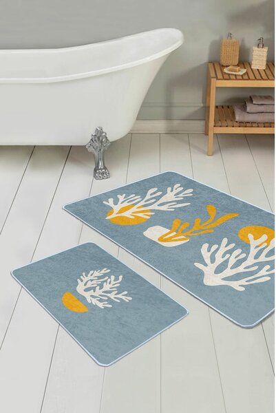 Niebieskie dywaniki łazienkowe zestaw 2 szt. 60x100 cm – Mila Home