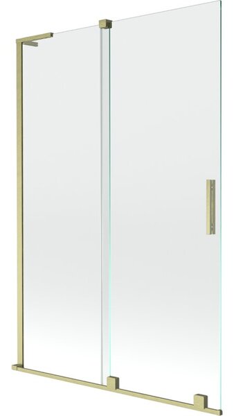 Mexen Velar L parawan nawannowy 2-skrzydłowy rozsuwany 120 x 150 cm, transparent, złoty szczotkowany - 896-120-003-01-55