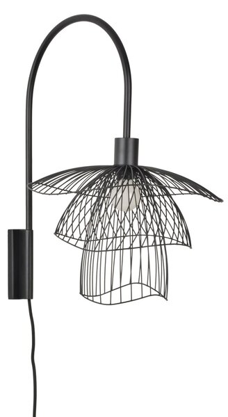 Lampa Ścienna Forestier, Papillon, czarny, salon, metal, design
