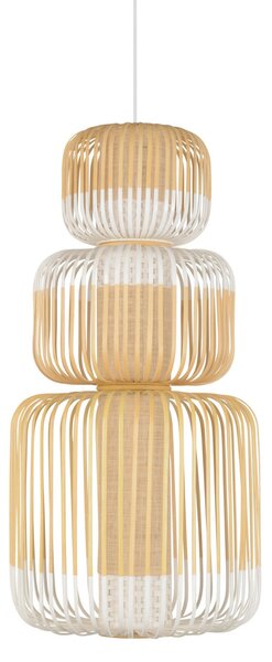Lampa Wisząca Forestier, Bamboo, ściemnialny, biały, salon, bambus, design