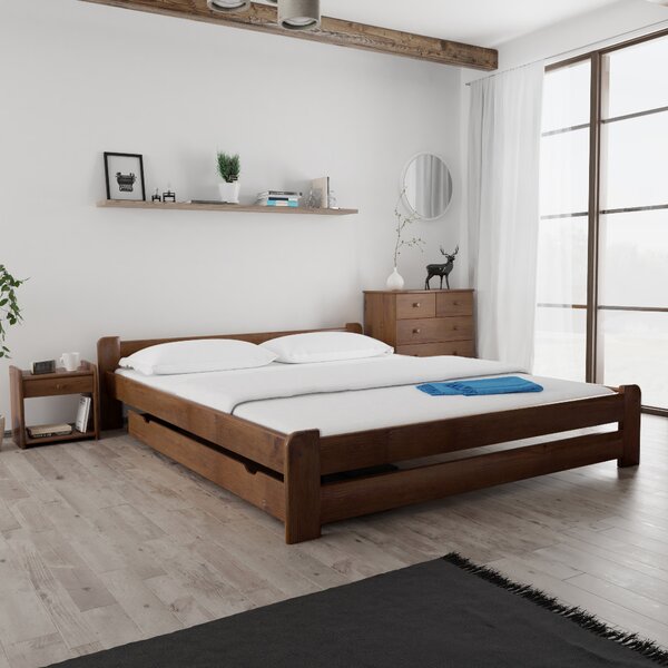Łóżko Emily 180 x 200 cm, dąb Stelaż: Ze stelażem listwowym rolowanym, Materac: Materac Coco Maxi 20 cm