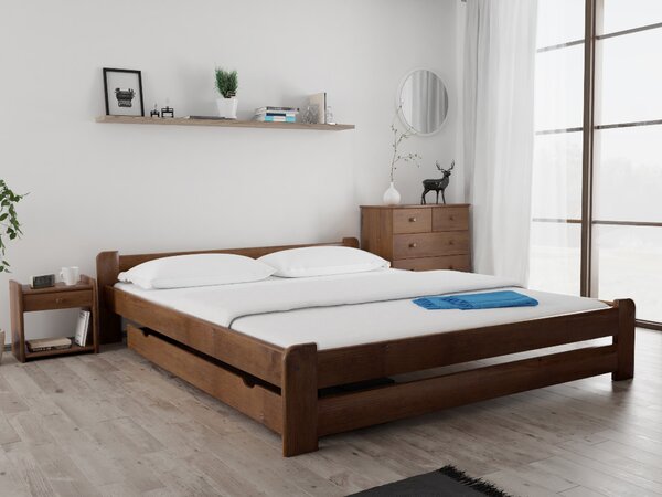 Łóżko Emily 180 x 200 cm, dąb Stelaż: Ze stelażem listwowym rolowanym, Materac: Bez materaca