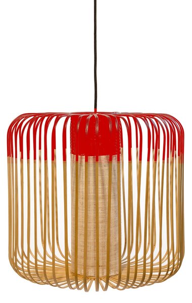 Lampa Wisząca Forestier, Bamboo, ściemnialny, czerwony, jadalnia, bambus, design