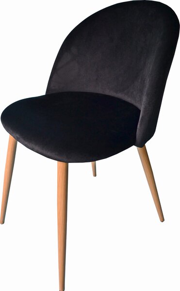 Krzesło welurowe velvet aksamit czarne