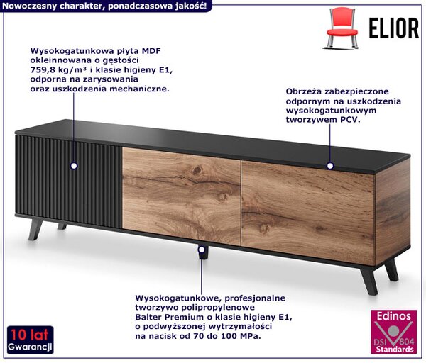 Nowoczesna szafka pod telewizor z lamelami N8-T38