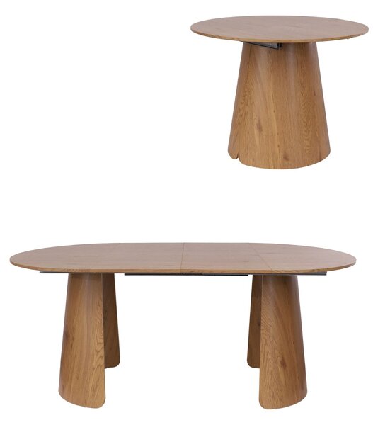 Stół okrągły rozkładany Enzo M Plus, 100-180 cm, dziki dąb