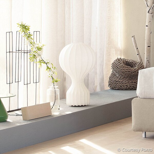 Lampa Stołowa FLOS, Gatto, ściemnialny, biały, salon, tkanina | tekstylia, design