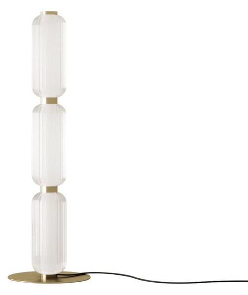 Lampa Podłogowa Aromas del Campo, Elma, ściemnialny, złoty | mosiężny, salon, szkło, design