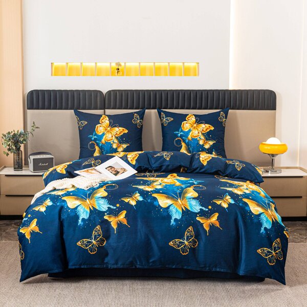 Pościel z mikrofibry ROYAL BUTTERFLY niebieska Rozmiar pościeli: 70 x 80 cm | 140 x 200 cm