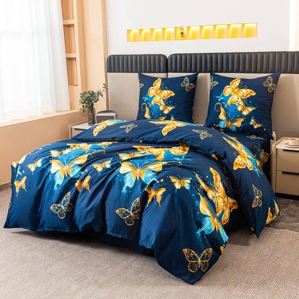 Pościel z mikrofibry ROYAL BUTTERFLY niebieska Rozmiar pościeli: 70 x 80 cm | 140 x 200 cm
