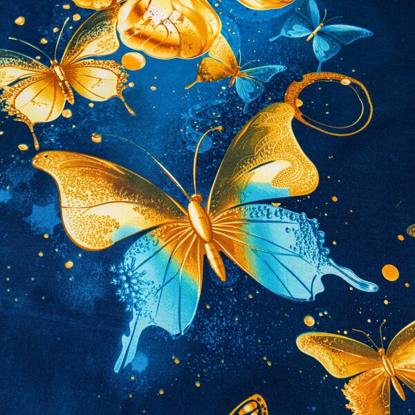 Pościel z mikrofibry ROYAL BUTTERFLY niebieska Rozmiar pościeli: 70 x 80 cm | 140 x 200 cm