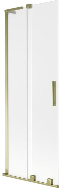 Mexen Velar L parawan nawannowy 2-skrzydłowy rozsuwany 75 x 150 cm, szron, złoty - 896-075-003-31-50