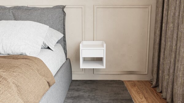 Stolik nocny NUVIA DUO 35'' biały, wiszący
