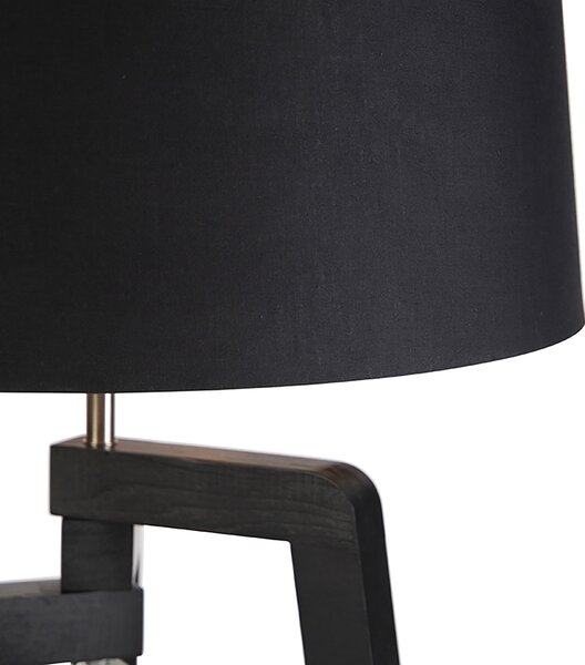 Inteligentna lampa podłogowa z kloszem czarna ze złotem 50 cm z WiFi A60 - Puros