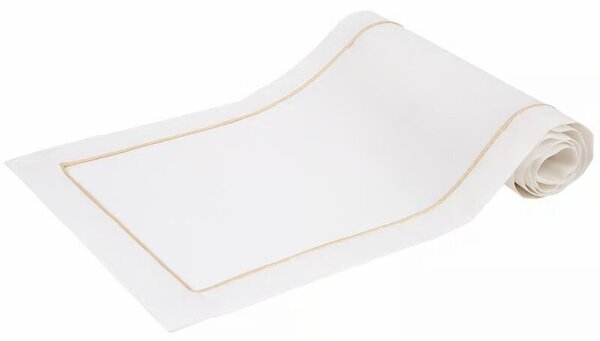 Bieżnik MY HOME Gold Line 40 x 150 cm Biało-złoty