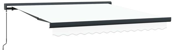 Markiza zwijana Biały 300 x 250 cm Tkanina i Metal