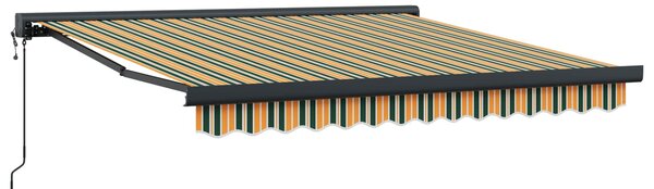 Markiza wysuwana Zielony i Żółty 350 x 250 x 165 cm