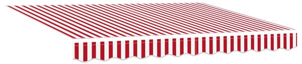 Markiza zwijana Czerwony i Biały 350 x 250 cm Poliester i Stal