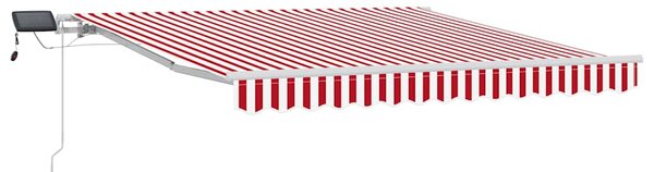 Markiza zwijana Czerwony i Biały 350 x 250 cm Tkanina i Stal
