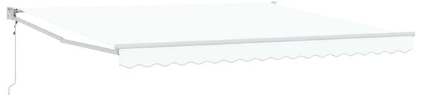 Markiza zwijana Biały 400 × 300 cm Poliester i aluminium