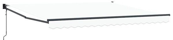 Markiza zwijana Biały 400 × 300 cm Poliester i aluminium