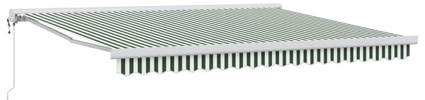 Markiza wysuwana Zielony i Biały 400 × 300 cm Tkanina i Metal
