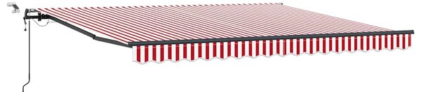 Markiza wysuwana Czerwony i Biały 400 × 350 cm Poliester