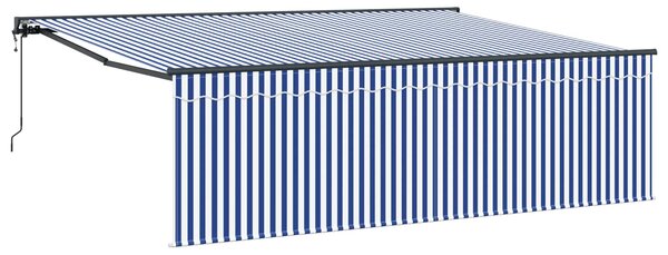 Markiza zwijana Niebieski i biały 400 × 300 cm