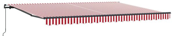 Markiza zwijana Czerwony i Biały 450 × 300 cm Poliester i Stal