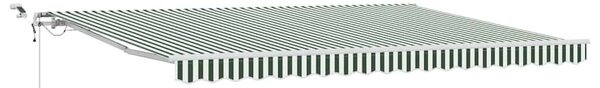 Markiza zwijana Zielony i Biały 450 × 350 cm Poliester i Metal