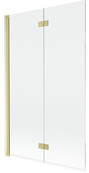 Mexen Mist parawan nawannowy 2-skrzydłowy lewy 110 x 150 cm, transparent, złoty szczotkowany - 8A9-110-002-55-00-L
