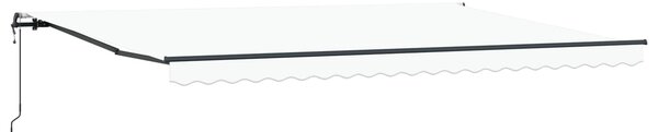 Markiza zwijana Biały 500 × 300 cm Tkanina i aluminium