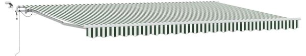 Markiza zwijana Zielony i Biały 500 × 300 cm Poliester i Metal