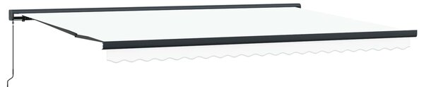 Markiza zwijana Biały 500 × 300 cm Tkanina i Metal